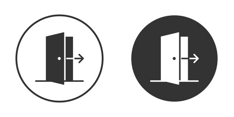 Exit icons collection. Filled flat icons