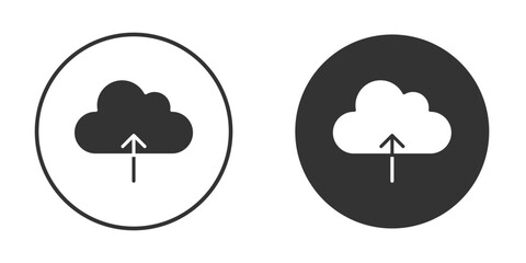 Cloud upload icons collection. Filled flat icons