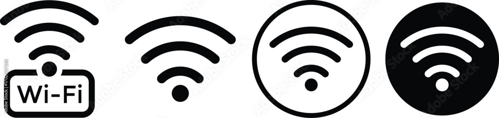 Sticker wireless and wifi icon set. wireless internet sign. wi-fi point icon. wireless connection vector ill