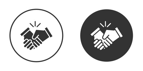 Business deal icons collection. Filled flat icons