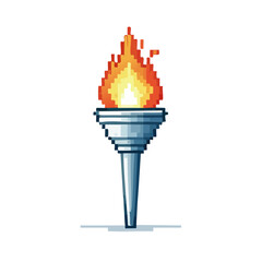 Flaming Torch Pixel Sprite