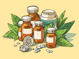 Hand drawn medicines