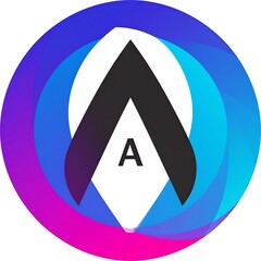Vibrant abstract logo featuring a large letter A