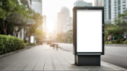 Blank Advertisement Billboard Mockup in Urban Cityscape Setting for Marketing and Promotional Campaigns