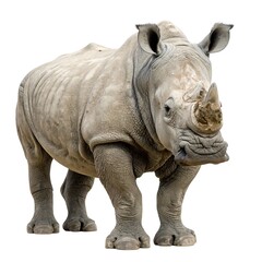 Obraz premium White rhinoceros, front view