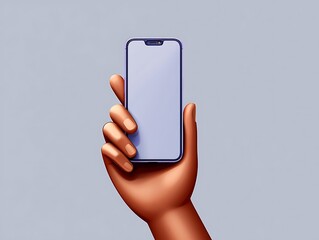 Person holding a modern smartphone showing a blank screen interface