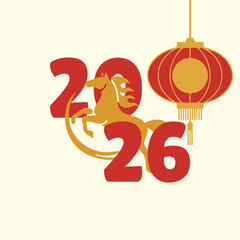 happy 2026 new year, fire horse chinese new year