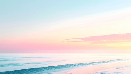 Obraz premium Colorful Gradient Sky over Sea Horizon