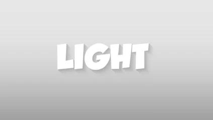 Fotobehang Positive Typography This graphic piece is a brilliant and modern interpretation of the word "LIGHT," using a clean, positive typographic style to convey illumination and clarity. The letters are rendered in a pure, brigh  © hasnain