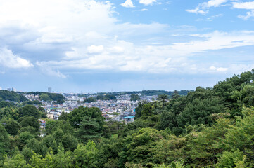 Obraz premium 狭山湖遊歩道からの風景