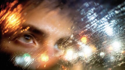 Close-up of a female gaze with expressive eyes and well-groomed eyelashes. Soft light highlights the skin texture and depth of the look, creating a sensual and cinematic atmosphere.