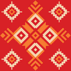 Ethnic ornament. Seamless pattern. Folk wallpaper. Shapes backdrop. Embroidery background. Tribal motif. Figures ornate. Geometric design, textile print, abstract texture. Vector artwork 1