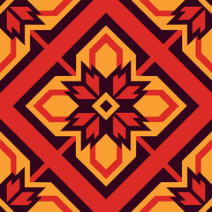 Ethnic ornament. Seamless pattern. Folk wallpaper. Shapes backdrop. Embroidery background. Tribal motif. Figures ornate. Geometric design, textile print, abstract texture. Vector artwork