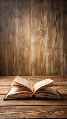 Open book on a wooden desk