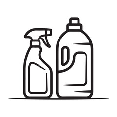 Cleaning spray and detergent bottle icons