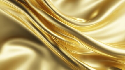 a luxurious close up of shiny gold fabric with flowing lines and waves, giving an impression of elegance and richness
