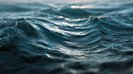 Gentle waves creating abstract patterns on water surface in sunlight