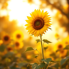 Obraz premium Golden Sunflower Field Serenity