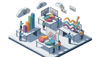 Data Analysis Team Collaboration Illustration