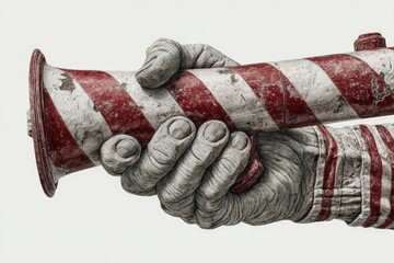 Hands Holding Vintage Megaphone