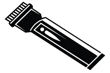 Black and White Illustration of a Modern Flashlight with Switch and Battery Compartment