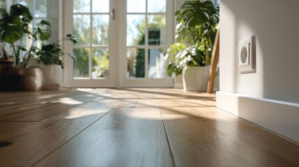New wall integrated into Scandinavian-style home, light wooden floors