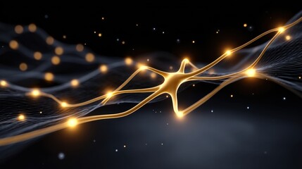 Innovative medical center showcasing cutting-edge technology with a vibrant depiction of neural connections and data pathways