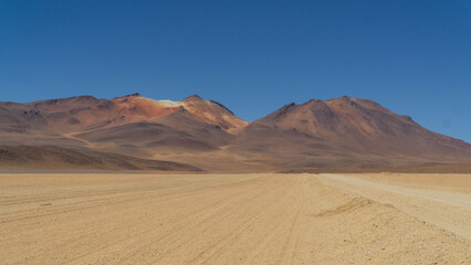 Stunning landscapes and from Eduardo Abaroa Andean Fauna National Reserve, Bolivia. This park is famous for its colorful lagoons, salt flats, volcanoes, and wildlife.
