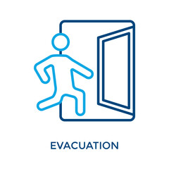 Evacuation Icon Outline Color Style. Vector Illustration For Graphic Design