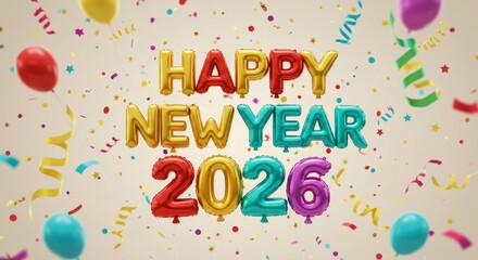  Balloon Letters  Happy New Year 2026