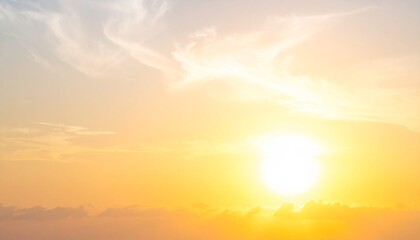 Obraz premium Golden Hour Sunset Serene Sky with Warm Hues