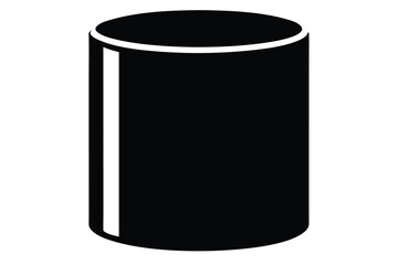 Black Cylinder Graphic with White Stripe Design Element for Visual Communication