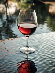 Fine wine sediment on a glassy surface