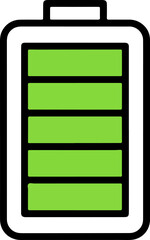 Handdrawn Outline Energy Battery Indicator With Full Charge Level Icon