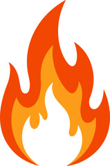 Flat Design Orange and Yellow Flame Symbol Illustration Graphic