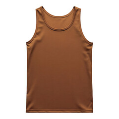 Brown tank top mockup on transparent background