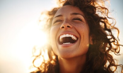 Radiant Laughter: A Portrait of Joy and Freedom