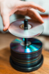  A bunch of compact discs.