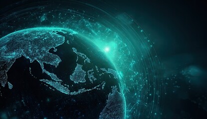 Digital Earth, glowing network