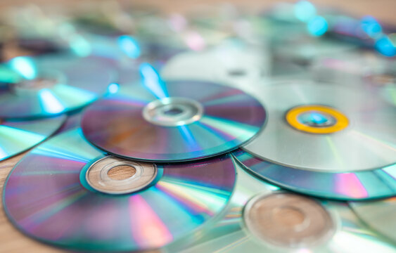  A bunch of compact discs.