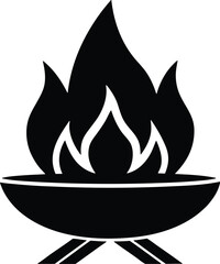 Camping firepit vector icon.