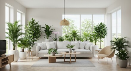Living Room Oasis Indoor Plants Bring Nature's Calm to a Bright, Airy Space