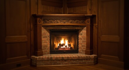 Cozy Fireplace Warmth and Comfort in a Classic Interior Setting