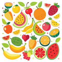 Vibrant flat illustration of a diverse collection of people