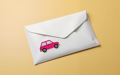 Sealed Eco Delivery Envelope with Pink Pixel Car Sticker. High quality