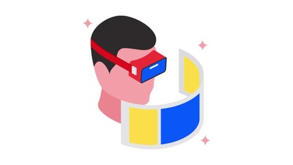 Virtual Reality isometric animation MP4 file