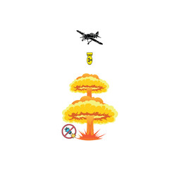 Environmental War Awareness Icons – Anti-War Graphics for Nature Protection and Sustainability