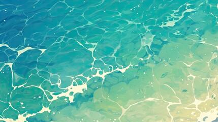 Aerial View of Turquoise Ocean with White Foam Patterns