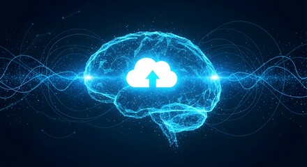 Cloud brain ai artificial intelligence neural network deep learning technology innovation concept