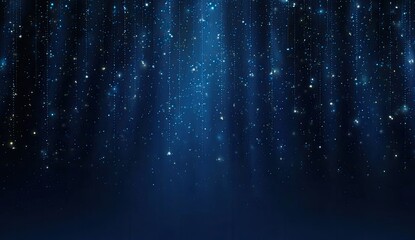 Dark backdrop with glittering, descending particles
